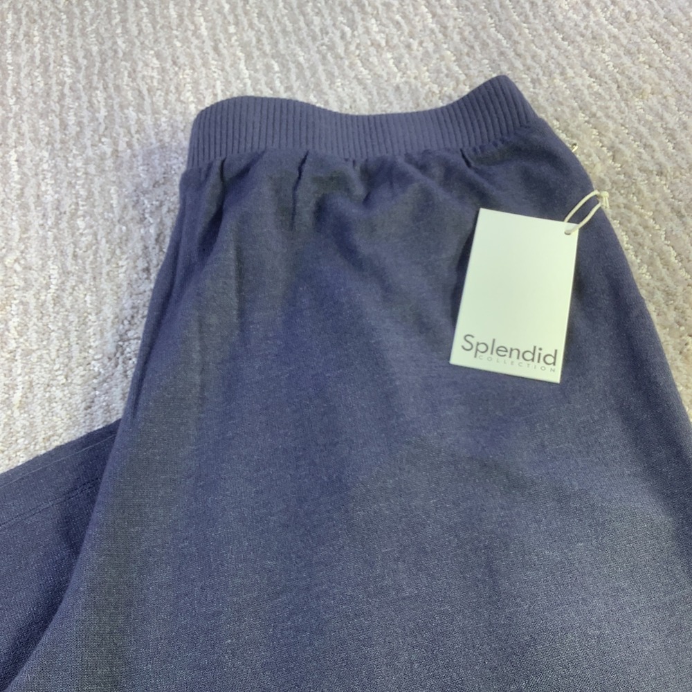 Splendid Collection Womens Wide Leg Lounge Pants Navy‎ Blue Size L NWT